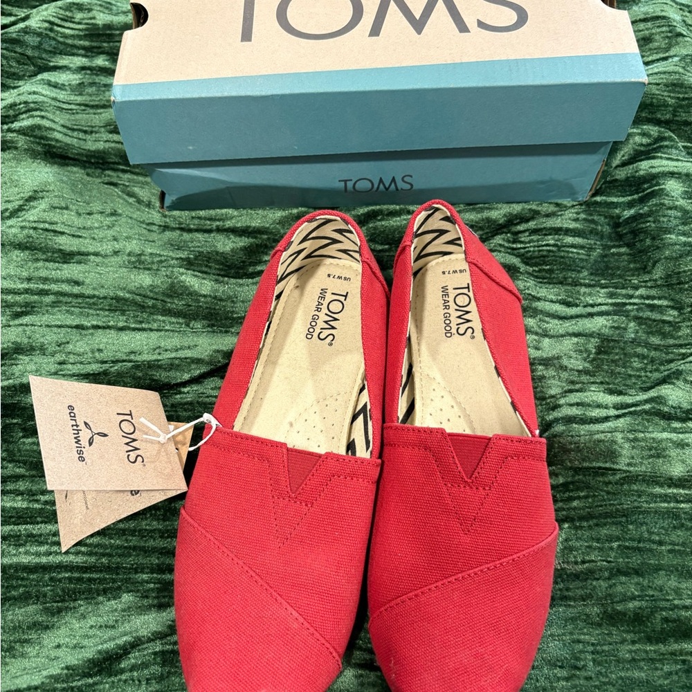 TOMS Vibrant Red Casual Slip-Ons